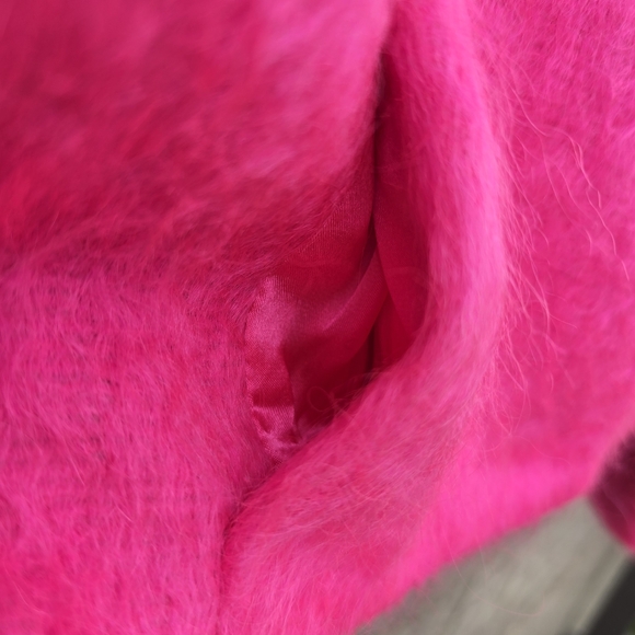 Milly New York Bright Barbie Pink Mohair Wool 3/4 sleeve Jacket Coat Blazer Sz.4 - Picture 5 of 15